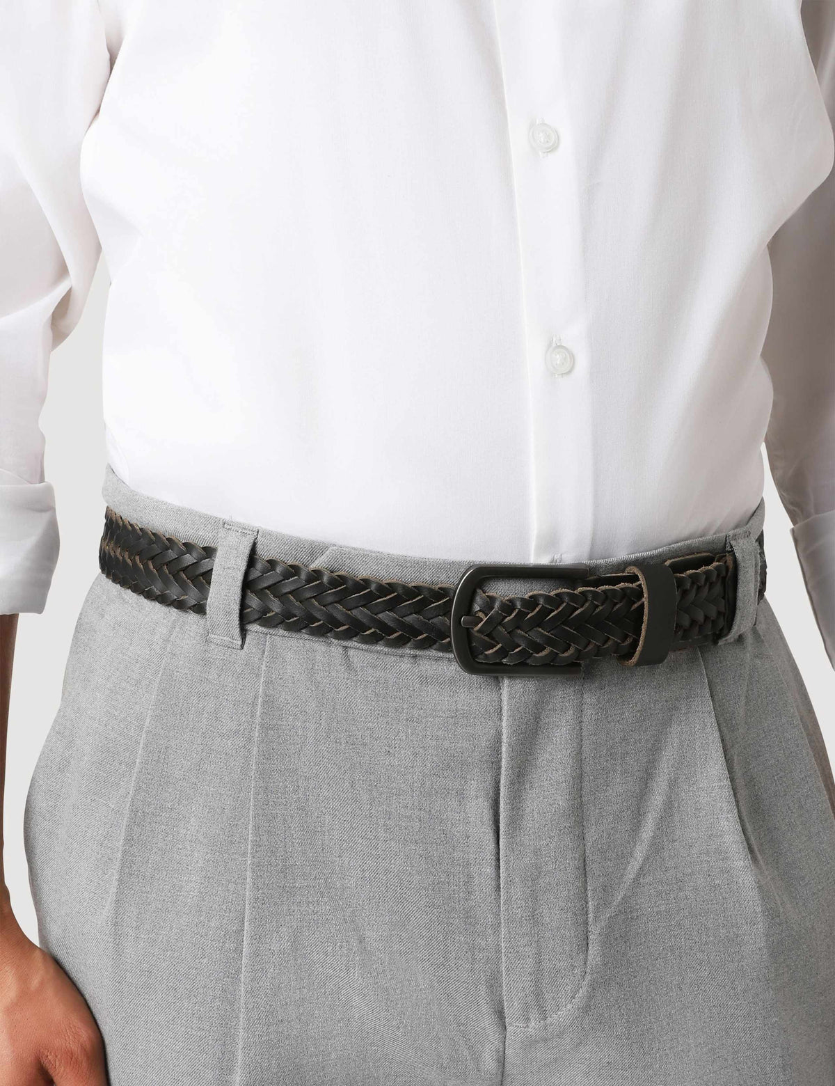 Jones Bootmaker braided leather belt 471mm (British brand)