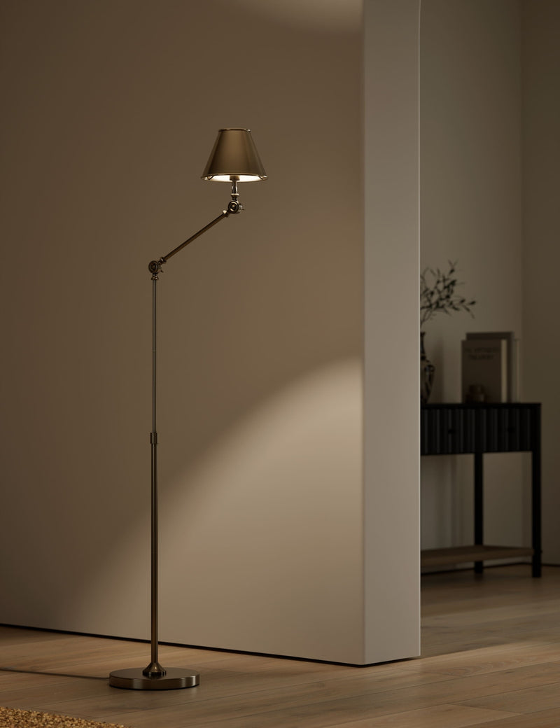 Brass Hat adjustable floor lamp warm metallic finish - British product
