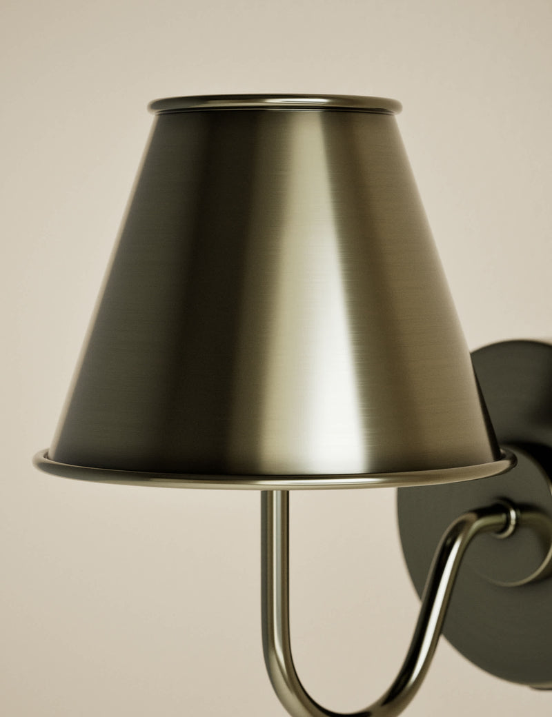 Brass rechargeable wall light with industrial style, imported from the UK