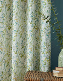 Laura Ashley Brayton Leaves cotton-rich eyelet curtains - British product