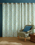 Laura Ashley Brayton Leaves cotton-rich eyelet curtains - British product