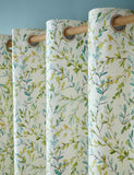 Laura Ashley Brayton Leaves cotton-rich eyelet curtains - British product