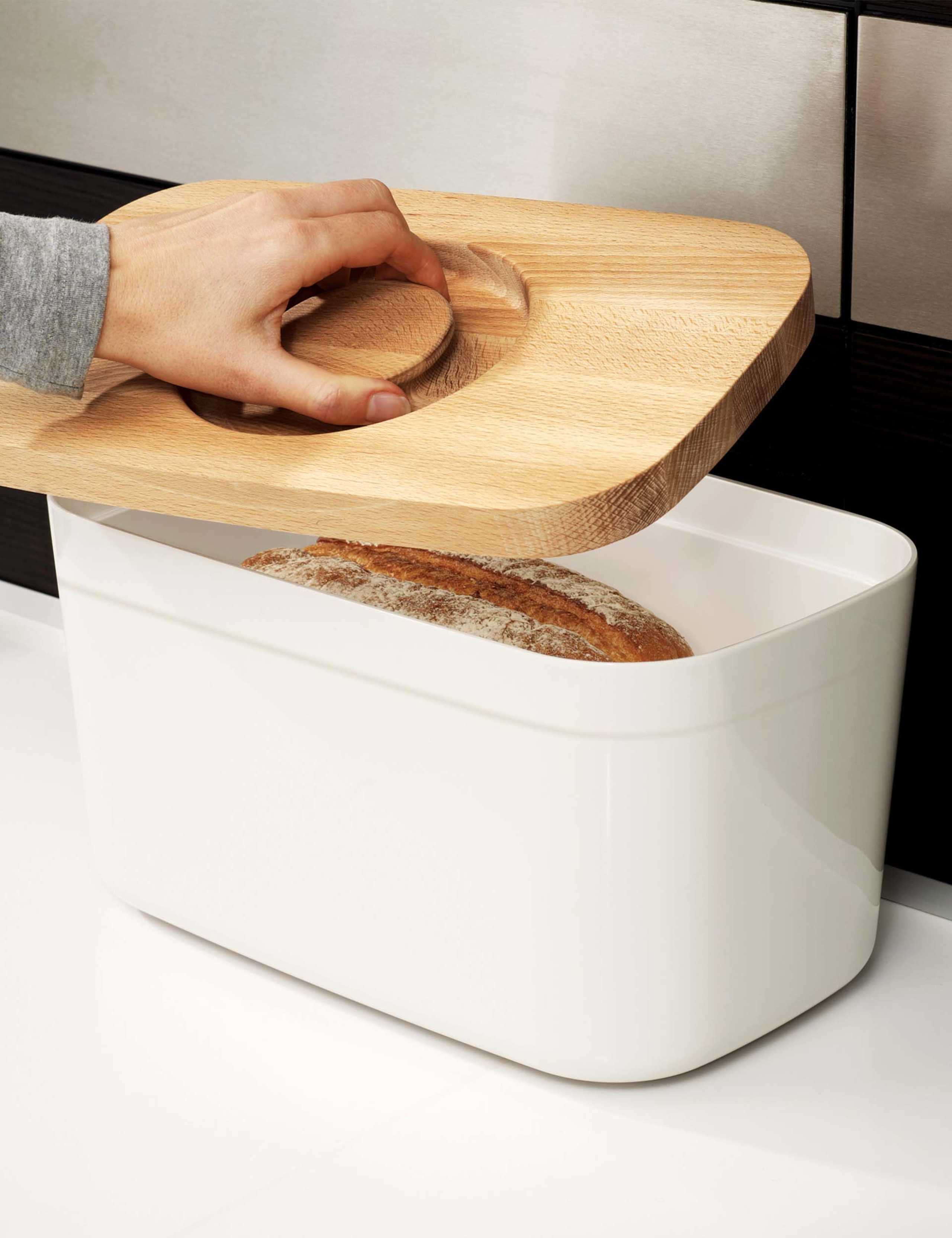 Joseph Joseph bread bin with cutting board lid (British brand)