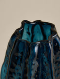Bright colour glass vase with rippled form and glossy finish (British brand)