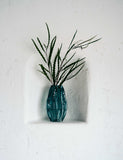 Bright colour glass vase with rippled form and glossy finish (British brand)