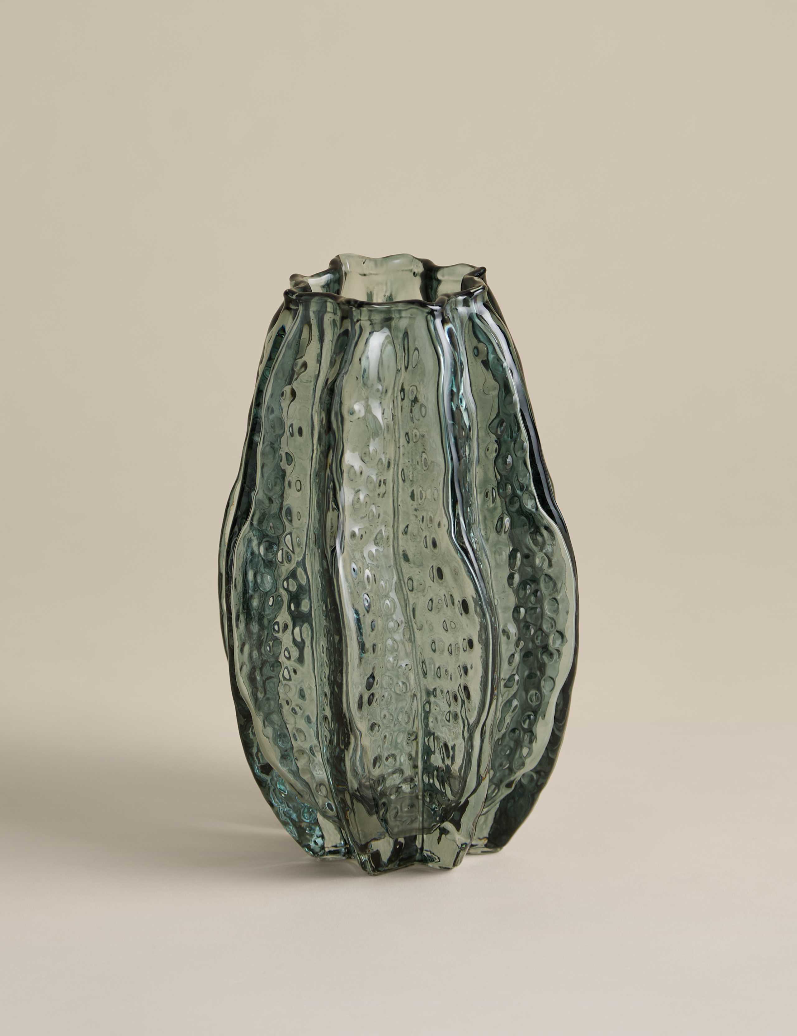 Bright Colour glass vase with rippled surface (British brand)