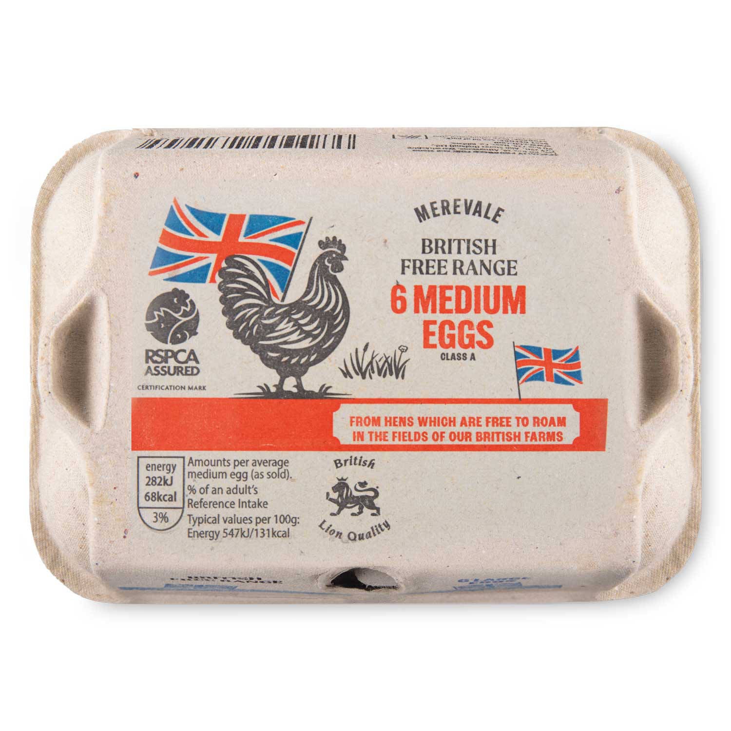 British medium free range eggs, 6 pack, UK version