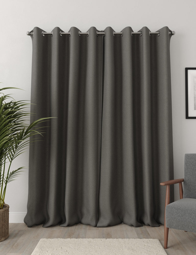 Brushed eyelet blackout thermal curtains (British brand)