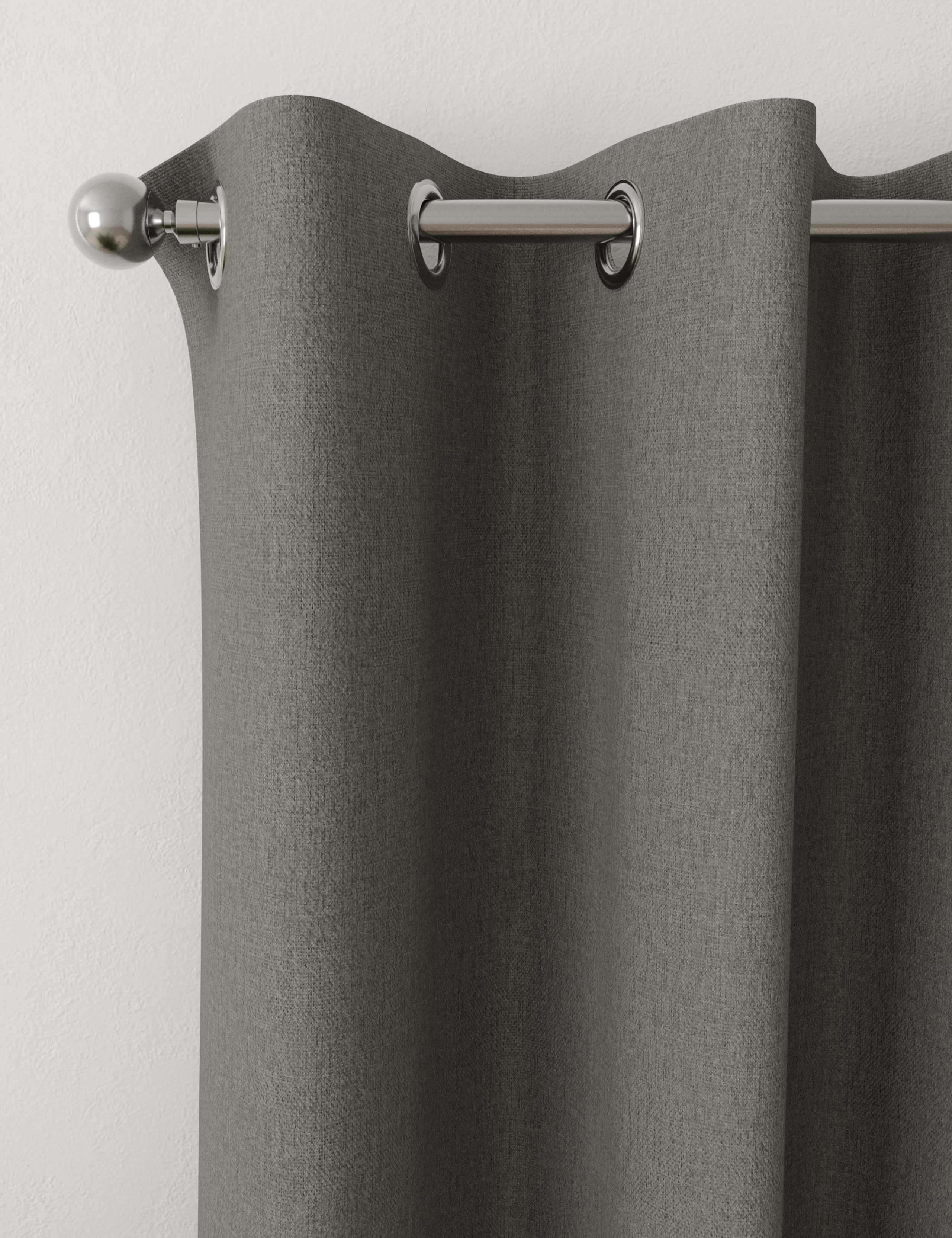 Brushed eyelet blackout thermal curtains (British brand)