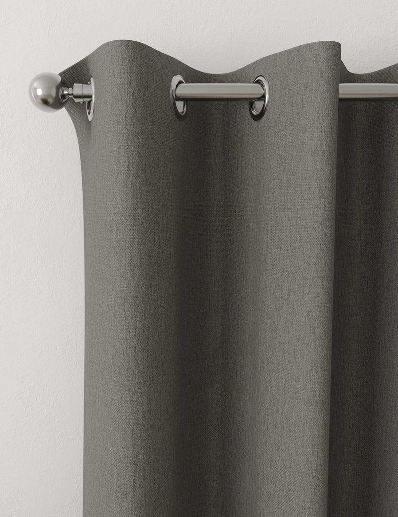 Brushed eyelet blackout thermal curtains (British brand)
