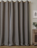 Brushed eyelet blackout thermal curtains (British brand)