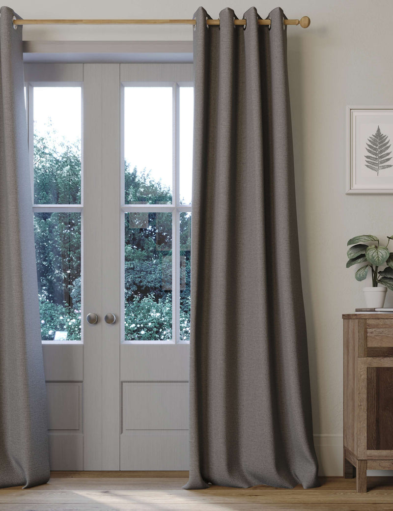 Brushed eyelet blackout thermal curtains (British brand)