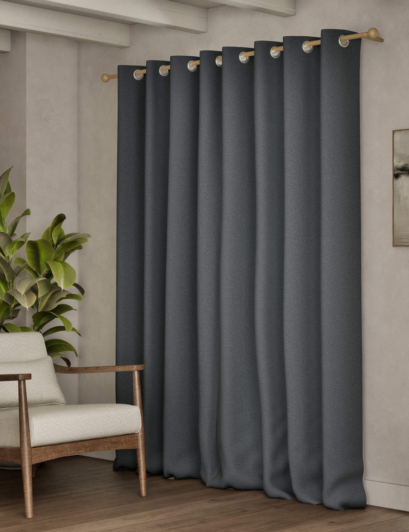 Brushed eyelet thermal blackout curtains with Thermowarmth lining (British brand)