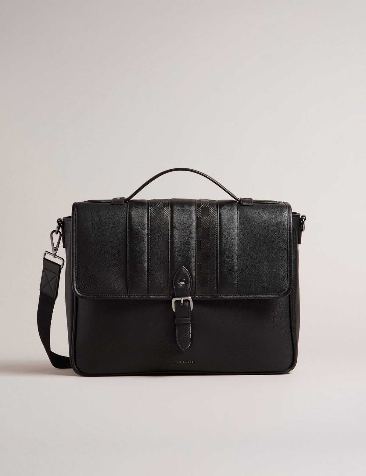 Ted Baker buckle messenger bag with checked pattern, UK version