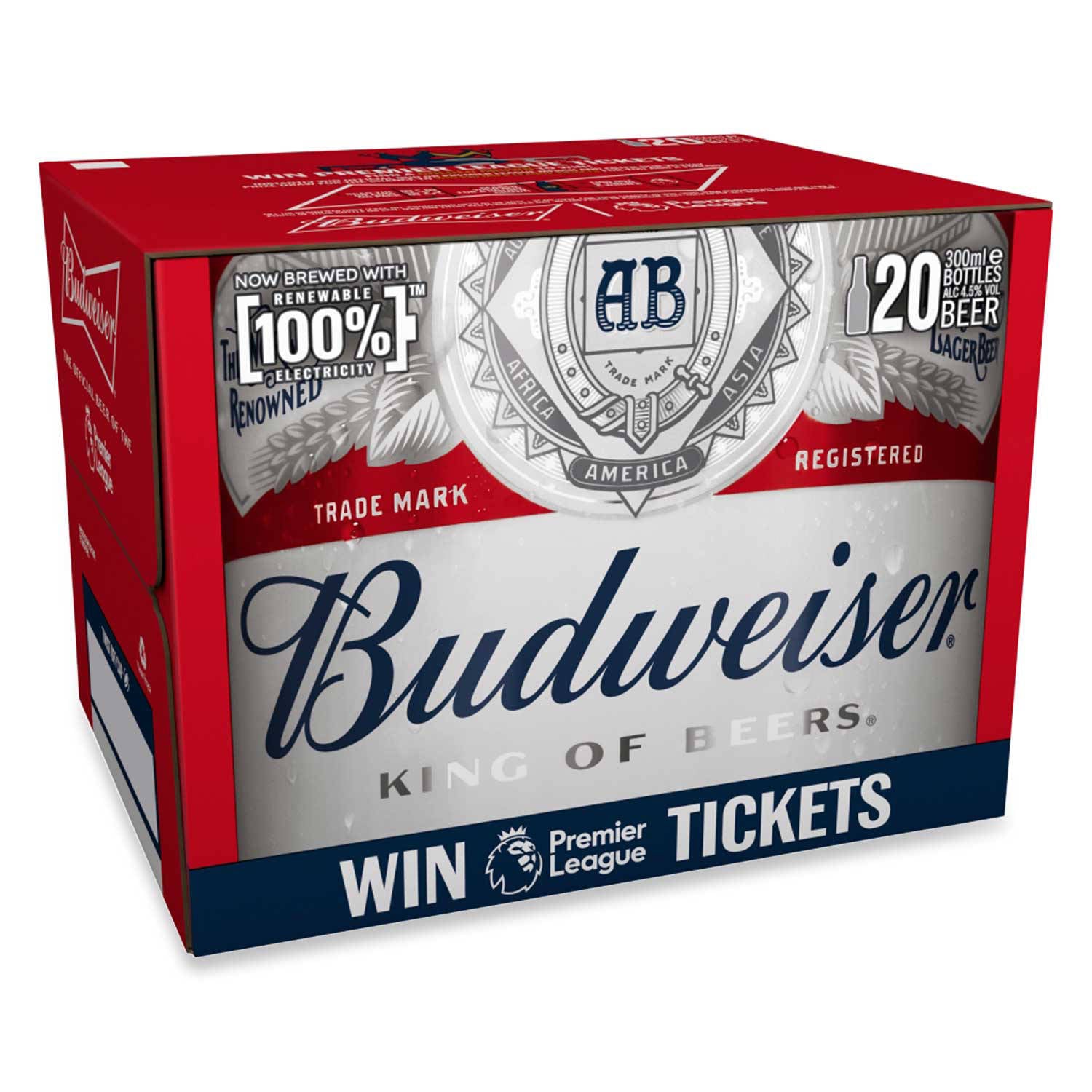 Budweiser lager 20 pack of 20 cans, UK version