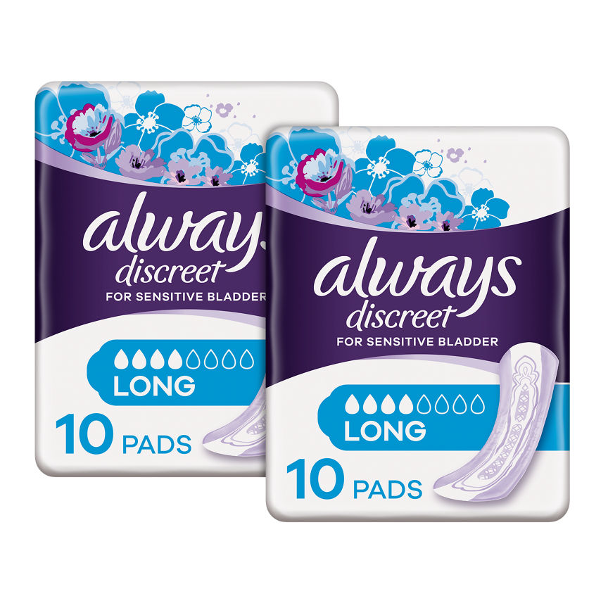 Always Discreet Incontinence Pads Long for Sensitive Bladder x 2 Bundle GOODS ASDA   