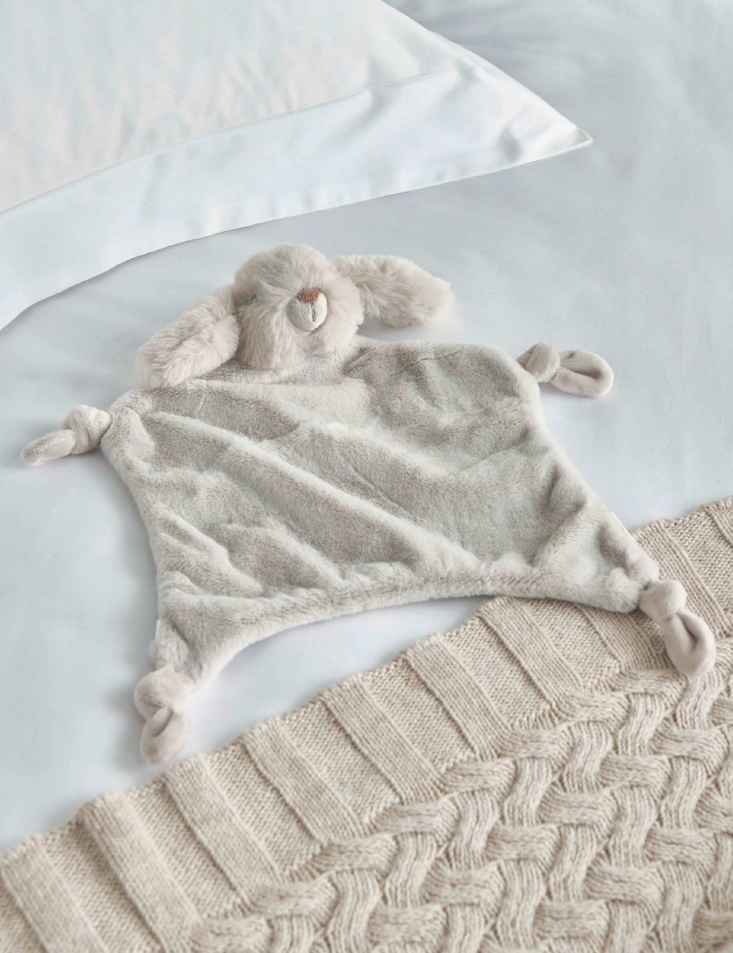 Mamas & Papas bunny comforter soft faux fur 29cm - British product