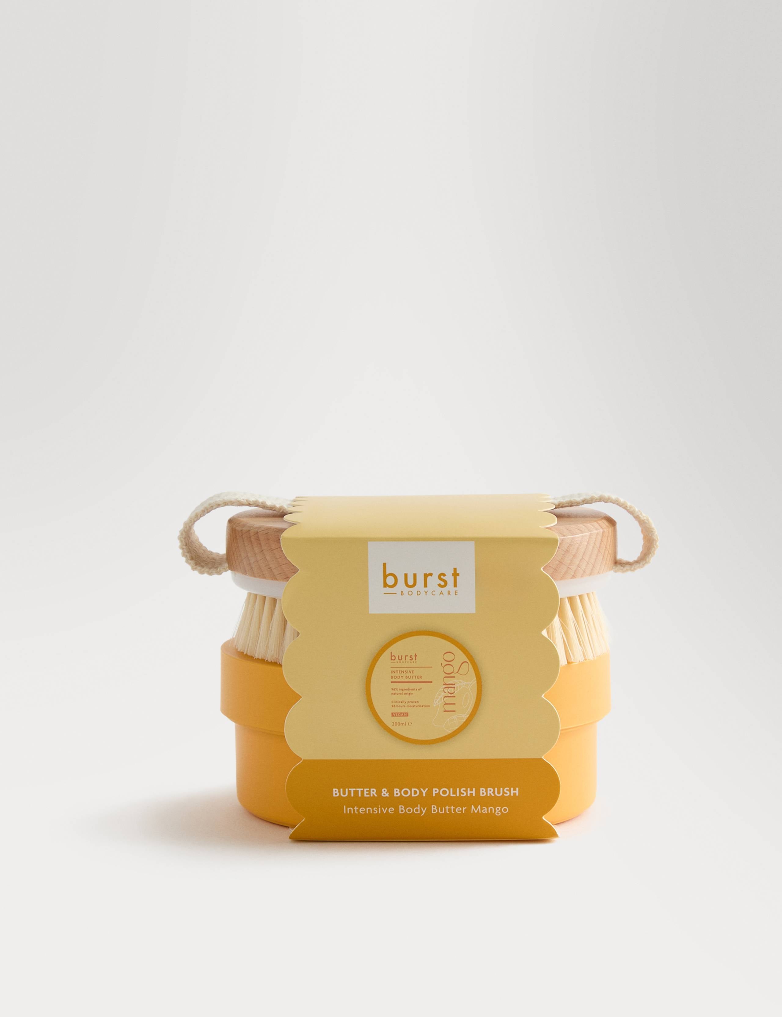 Burst Bodycare mango butter and brush set 200ml - British product