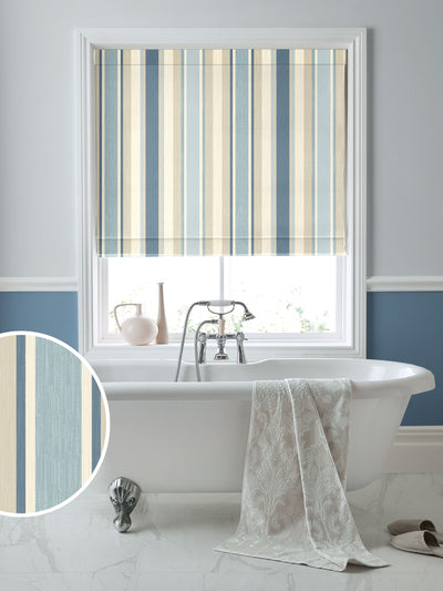Next Laura Ashley Blue Awning Stripe Made To Measure Roman Blind- Buy online at McGrocer