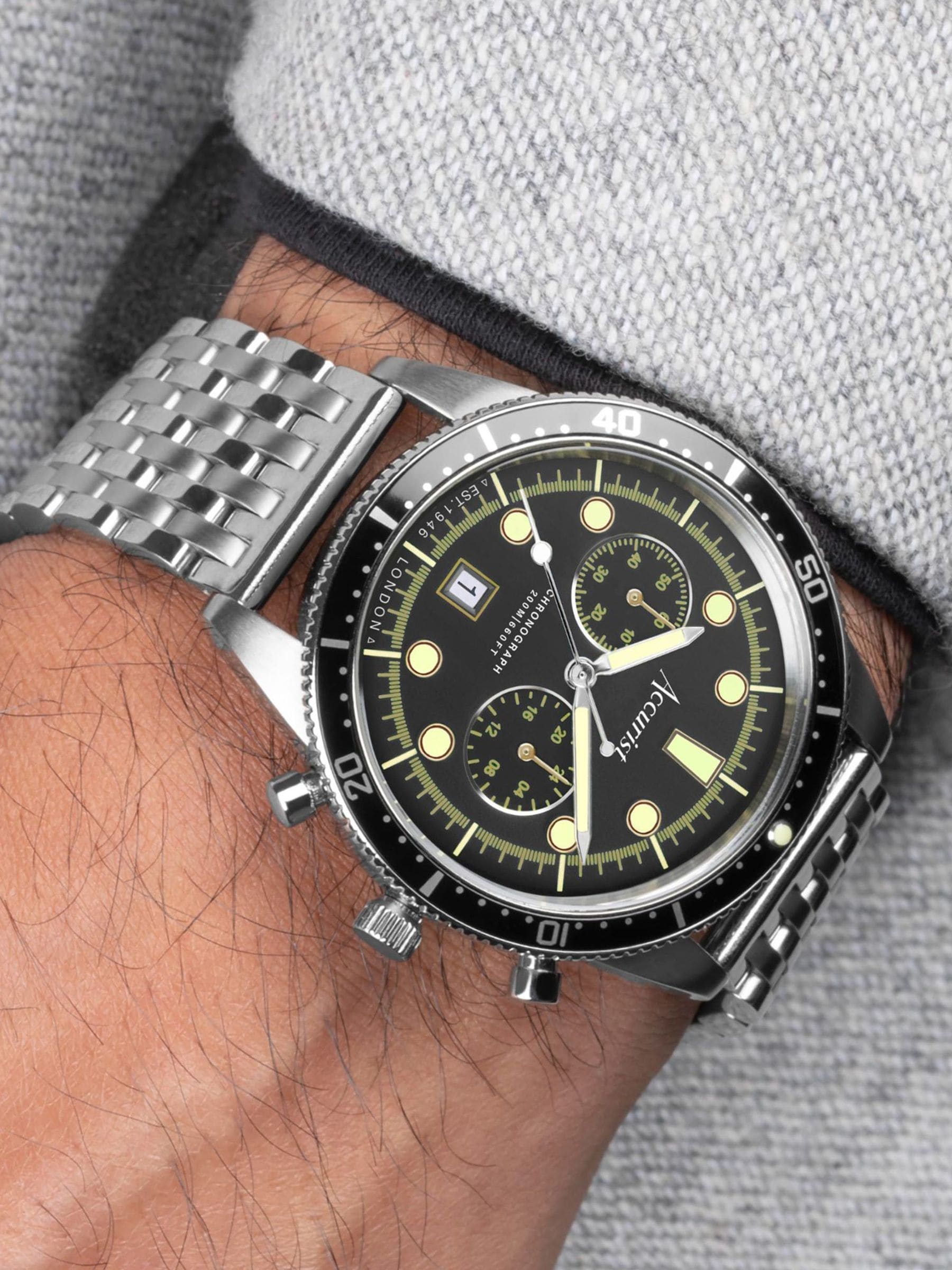 Accurist Silver Dive Chronograph Watch - British product