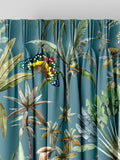 Teal tropical made to measure curtains - British product