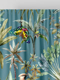 Teal tropical made to measure curtains - British product