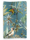 Teal tropical made to measure curtains - British product