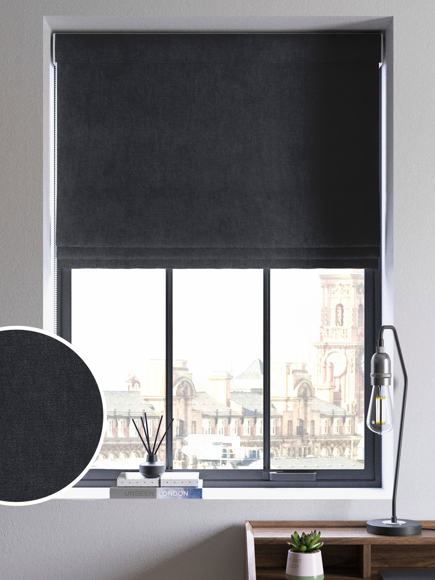 Abbott roman blind ink black, imported from the UK