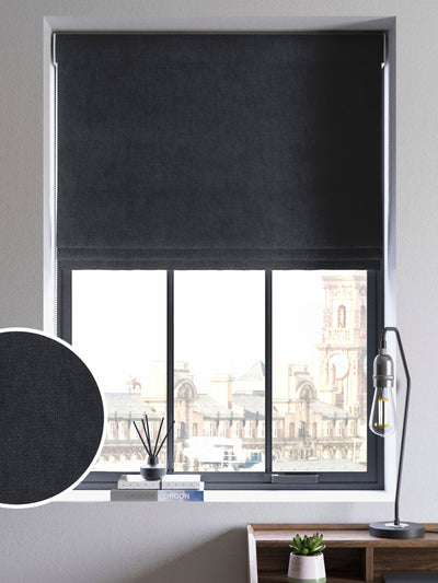 Next Abbott Ink Black Made to Measure Roman Blind- Buy online at McGrocer