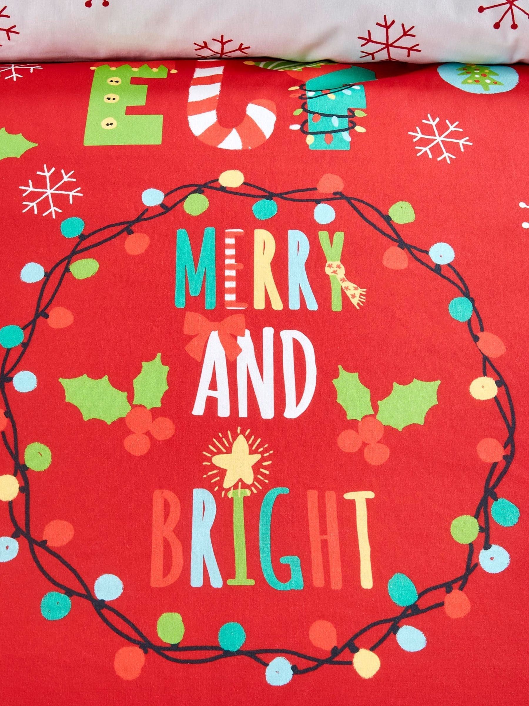 Fusion Red Santa's Little Helper Christmas Duvet Cover and Pillowcase Set