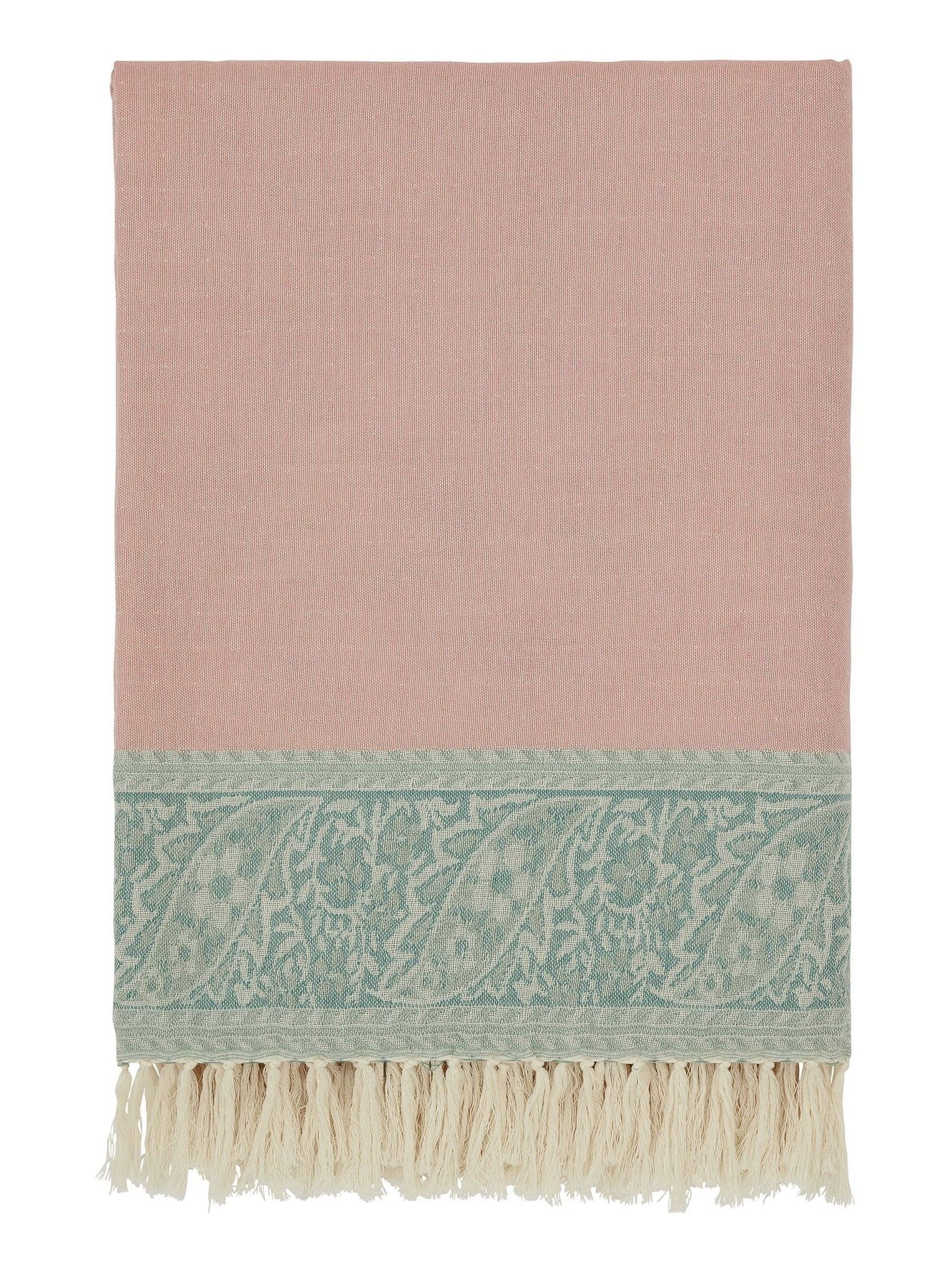 Morris & Co Pink Strawberry Thief throw 150x130cm, UK version