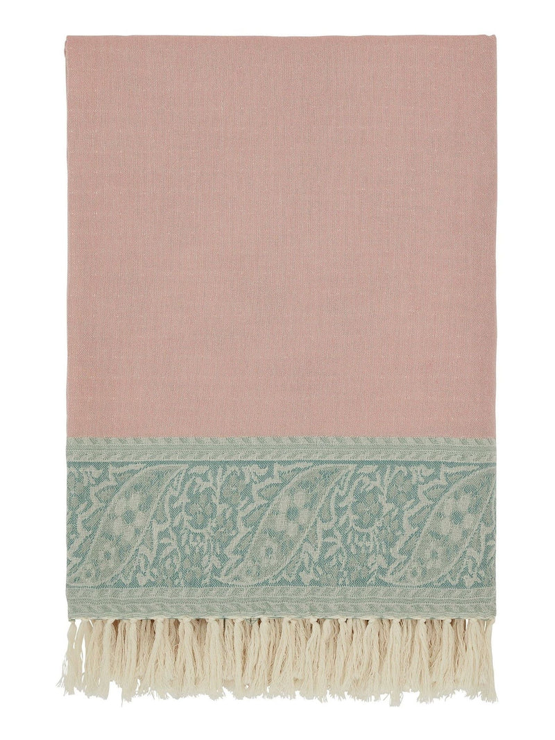 Morris & Co Pink Strawberry Thief throw 150x130cm, UK version
