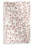 Red April made to measure trailing leaf curtains (British brand)