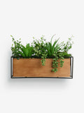 Green artificial succulent garden Bronx wood trough 22x13x29cm, UK version