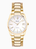 Women's Gold-Plated Stainless Steel Analogue Bracelet Watch with Sapphire Crystal Glass