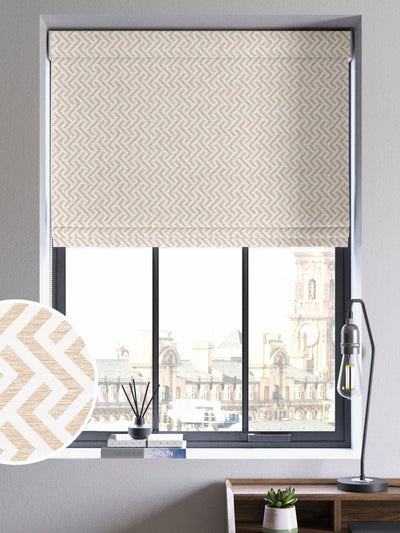 Next Natural Amble Champagne Made To Measure Roman Blind- Buy online at McGrocer