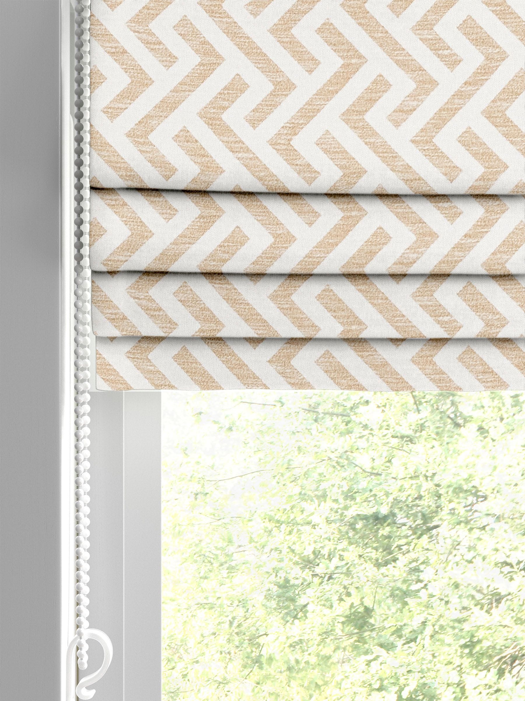 Natural Amble roman blind with gold geometric design - British product