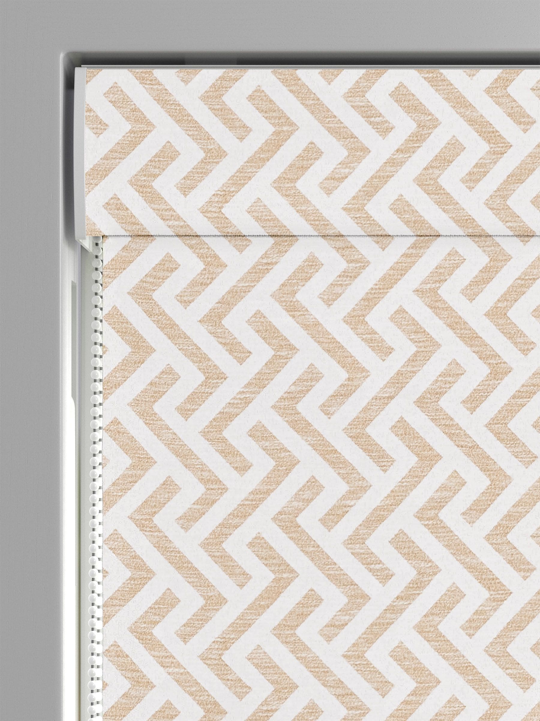 Natural Amble roman blind with gold geometric design - British product