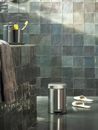 Brabantia Argent NouveauIcon Acier Mat Poubelle à Pied Anti-Traces 3L
