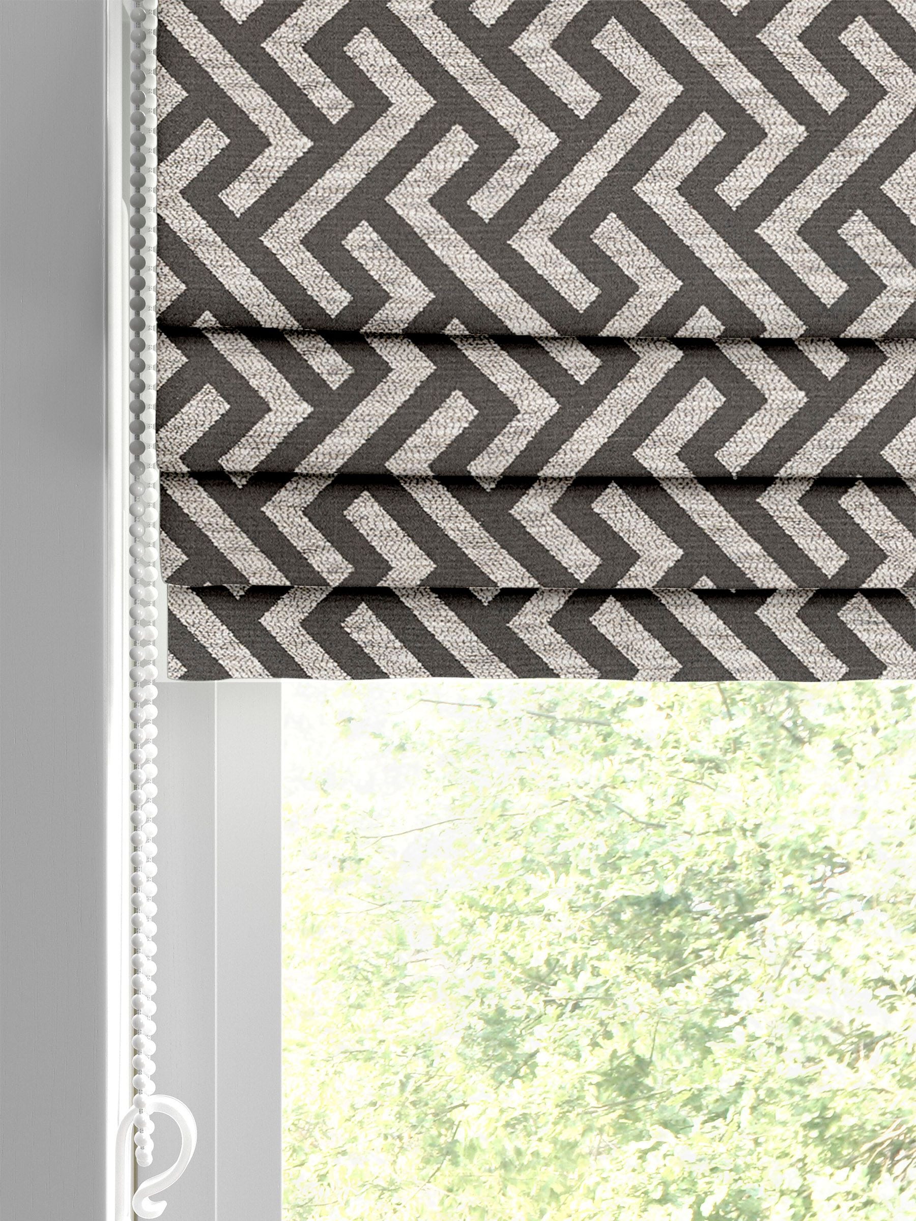 Grey Amble geometric made-to-measure Roman blind, UK version