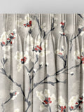 Red Burley made to measure curtains with red flowers - British product