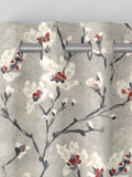 Red Burley made to measure curtains with red flowers - British product