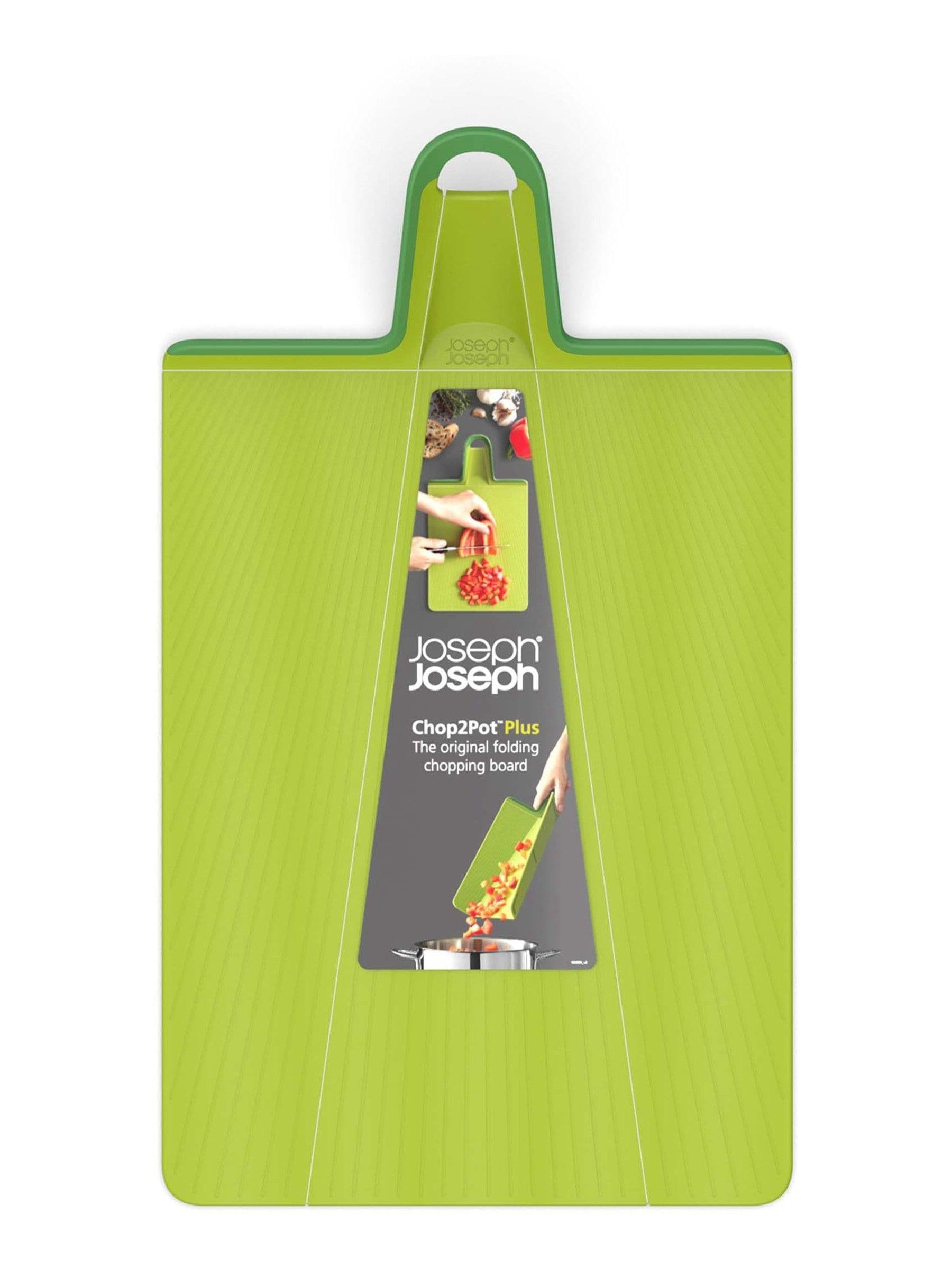 Tabla de cortar plegable Joseph Joseph Green Chop2Pot Plus, versión para Reino Unido