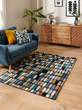Blue Sketch Wool Rug
