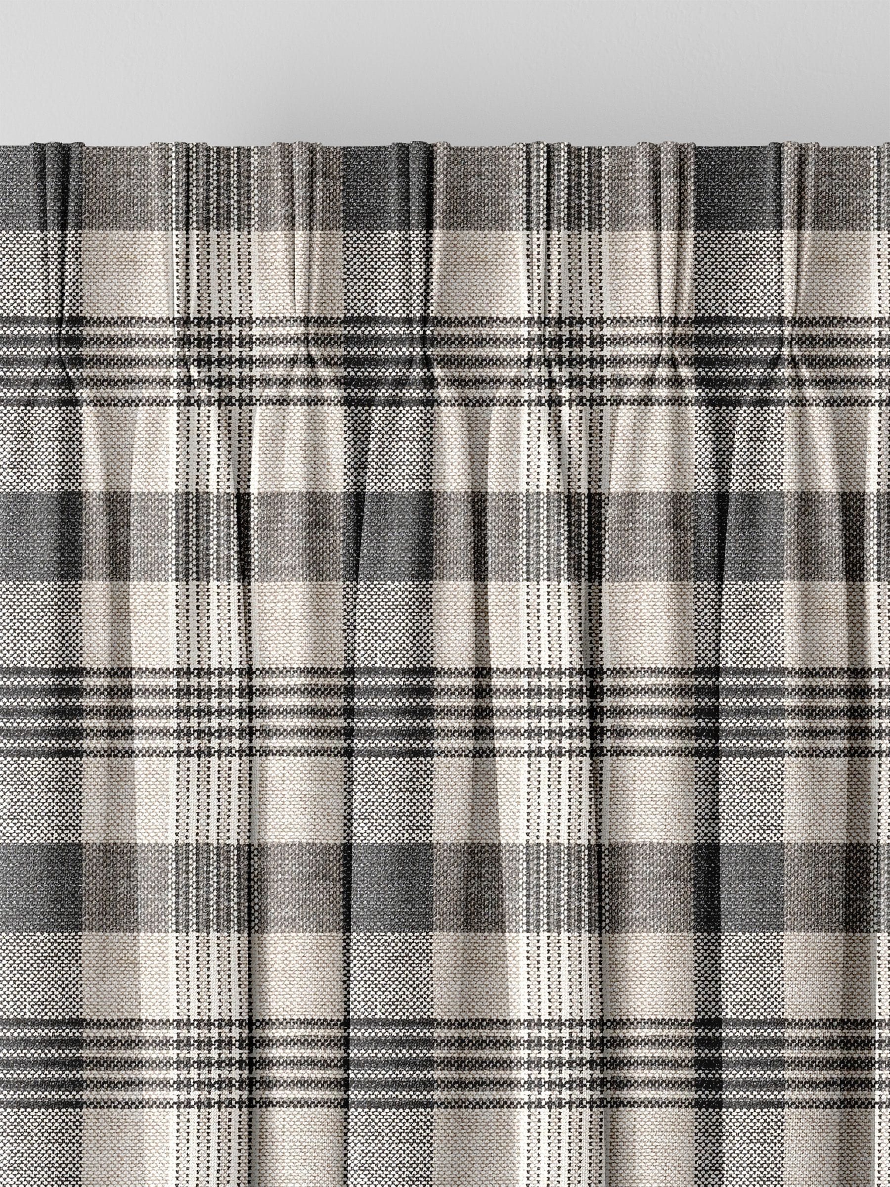 Cleveland check black made to measure curtains, UK version