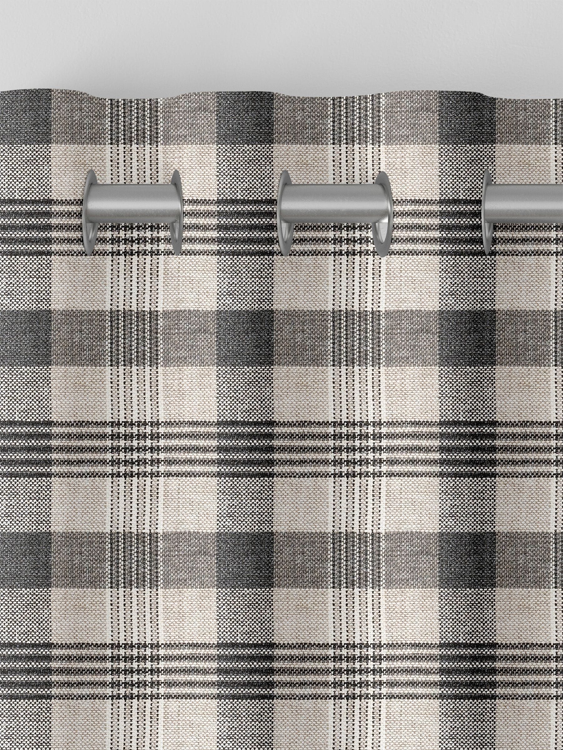 Cleveland check black made to measure curtains, UK version