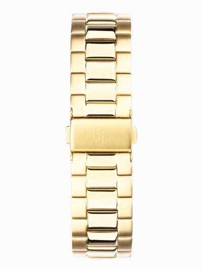 Next Hverdagslig Gullbelagt rustfritt stål armbånd analog klokke med grå solstråledial og 50m vannmotstand - Kjøp online på McGrocer