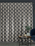 Grey Finn made to measure curtains leaf design (British brand)