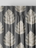 Grey Finn made to measure curtains leaf design (British brand)