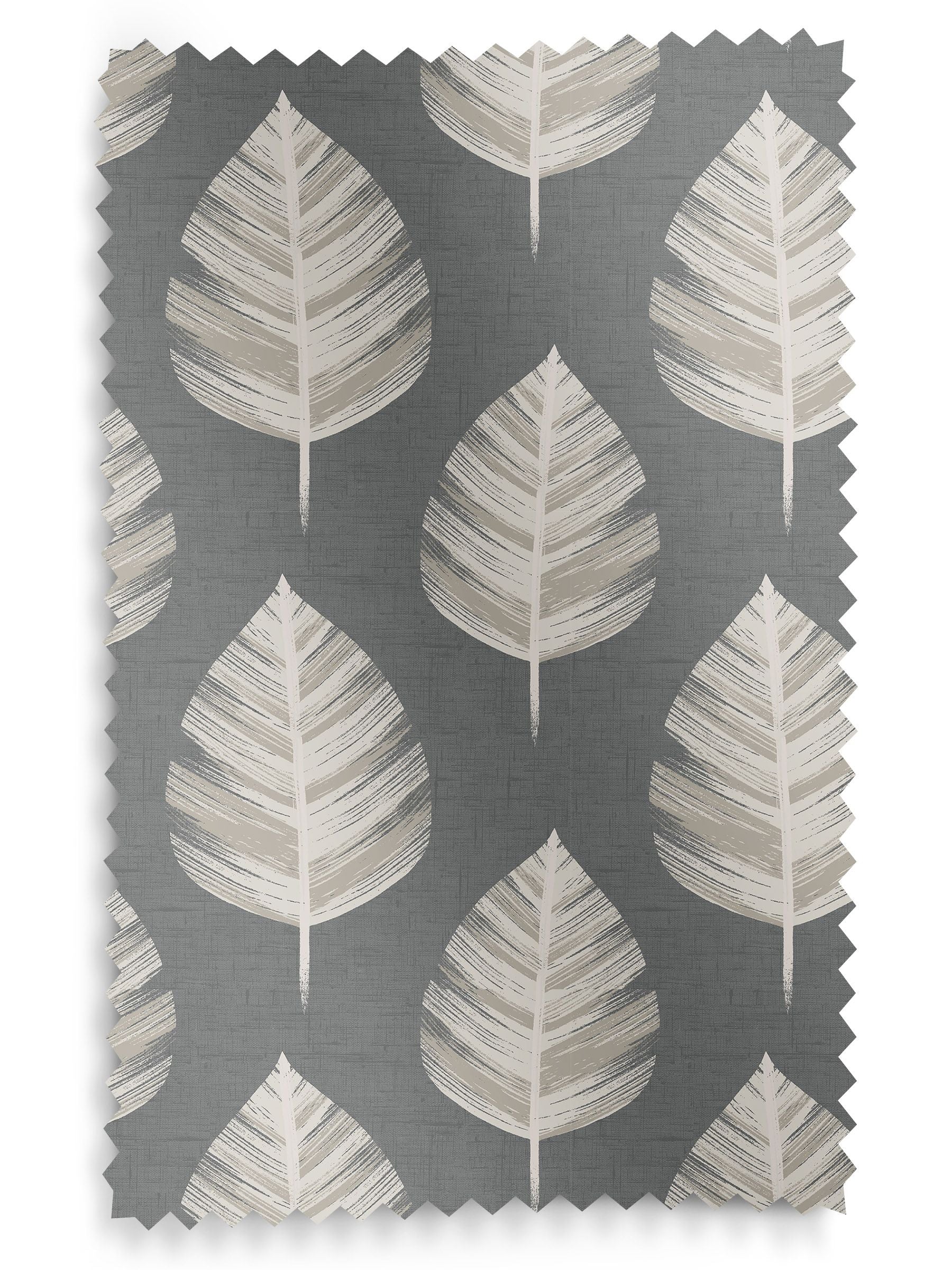 Grey Finn made to measure curtains leaf design (British brand)